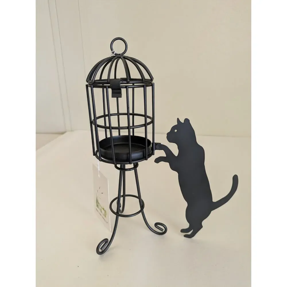 Island Creek Trading Co Cat Bird Cage Votive Candle Holder New Home Decor Kitty